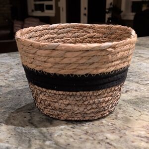 Woven Basket with Black Accent